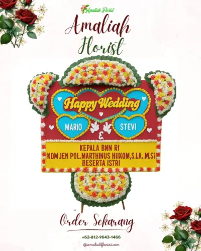 Karangan Papan Bunga Pernikahan di Pendawa